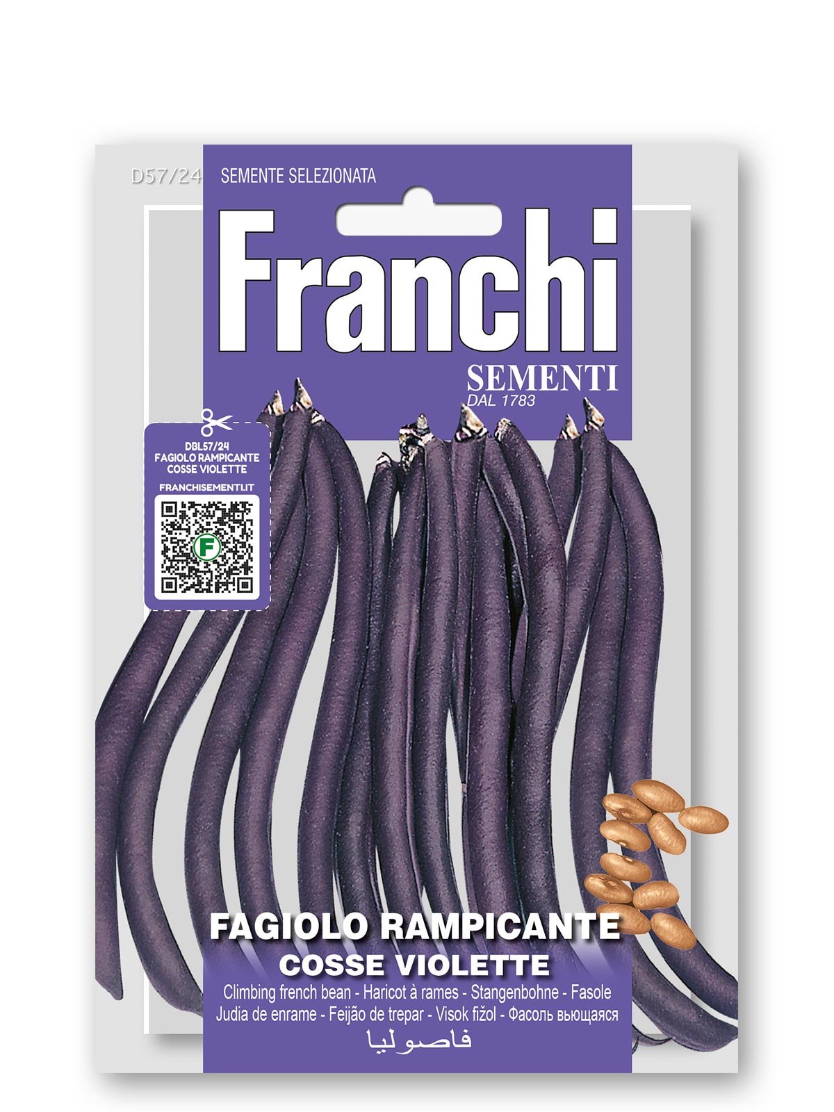 PurplePodded Climbing French Bean Seeds | A Cosse Violette Sans Fil
